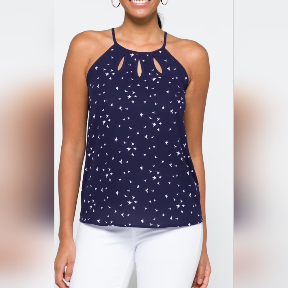Papermoon- Navy Blue Halter Neck Women's Top **NWOT**